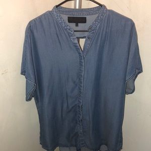Kendall and Kylie short sleeve chambray shirt
